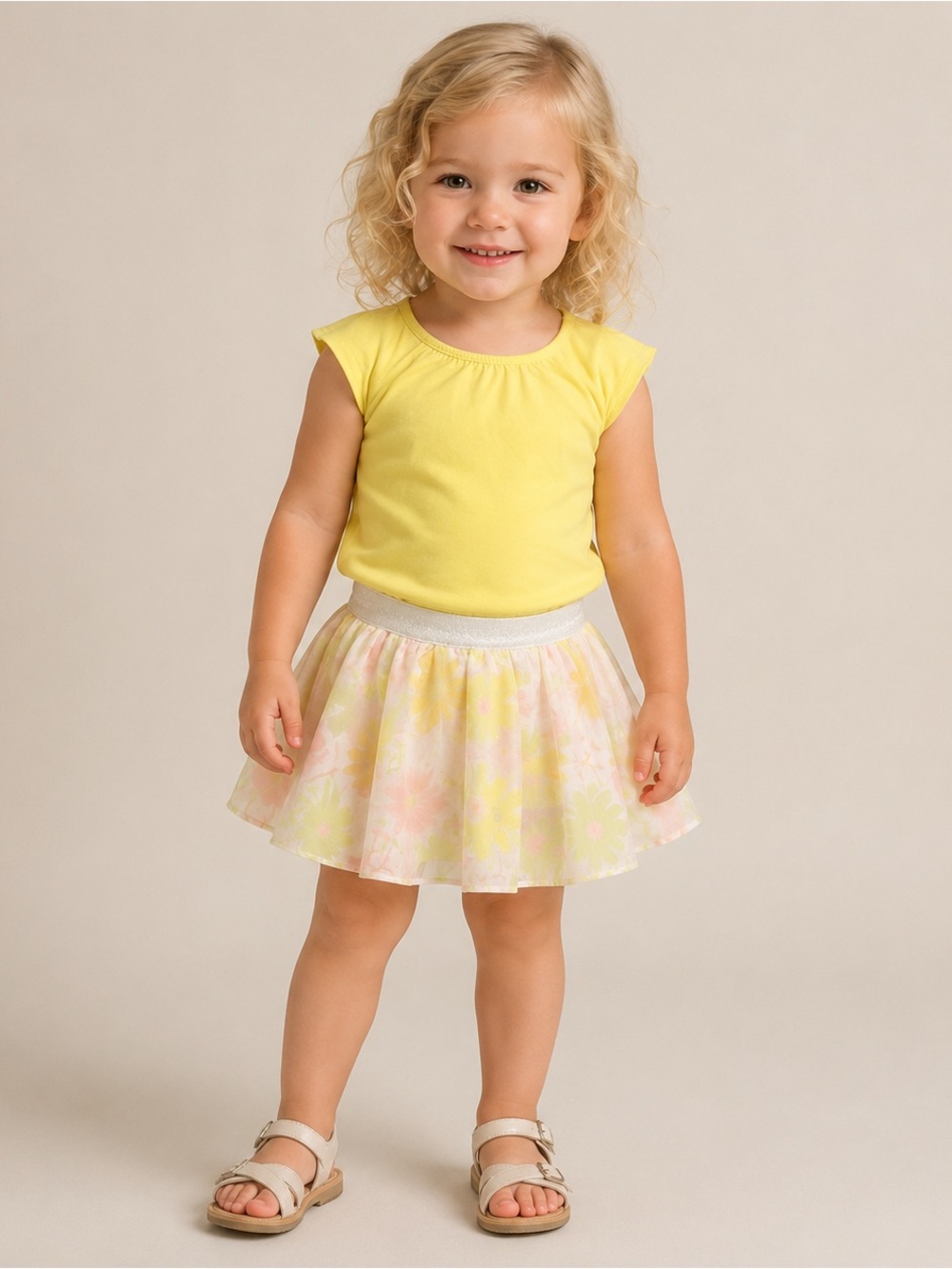 Baileys blossoms/disney outfit - floral Pink and Yellow